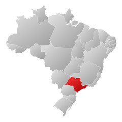 Fototapeta premium Map - Brazil, São Paulo