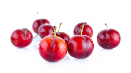 Cherry on white background