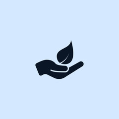 leaf in hand icon