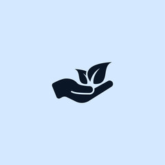 leaf in hand icon