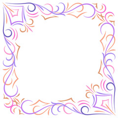 Obraz premium Doodle vector color abstract corner frame