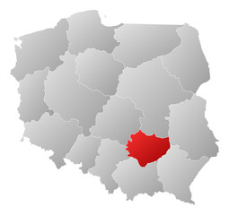 Map - Poland, Swietokrzyskie