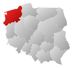 Map - Poland, West Pomeranian
