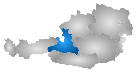 Obraz premium Map - Austria, Salzburg