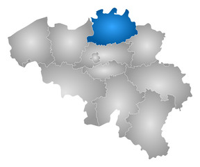 Map - Belgium, Antwerp