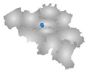 Map - Belgium, Brusseles