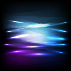 Backgound with blue and purple lights, illumination, sparkles.