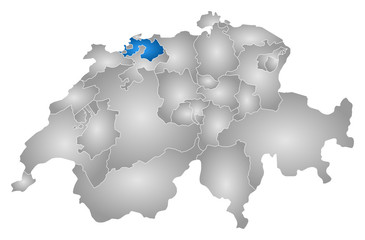 Map - Swizerland, Basel-Landschaft