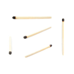 Set of Wooden match isolated over the white background