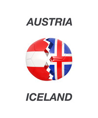 Austria / Iceland soccer game 3d illustration