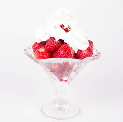 Strawberries with whipped cream