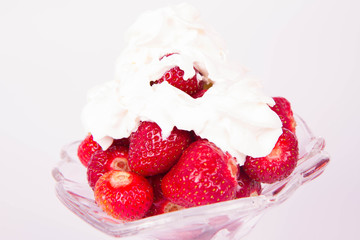 Strawberries with whipped cream