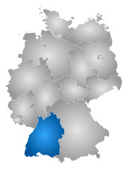 Map - Germany, Baden-Württemberg