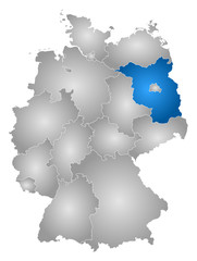 Fototapeta premium Map - Germany, Brandenburg