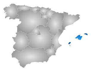 Obraz premium Map - Spain, Balearic Islands