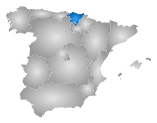 Fototapeta na wymiar Map - Spain, Basque Country