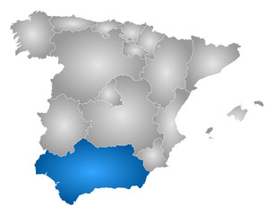 Map - Spain, Andalusia
