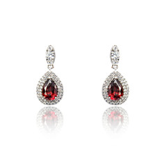 Ruby pendant isolated on white
