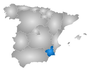Map - Spain, Murcia