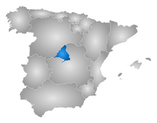 Map - Spain, Madrid