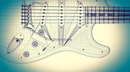 Electric guitar on background