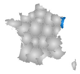 Map - France, Alsace