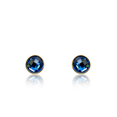 Pair of sapphire earrings isolated on white