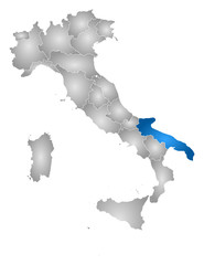 Fototapeta premium Map - Italy, Apulia