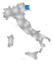 Map - Italy, Friuli-Venezia Giulia