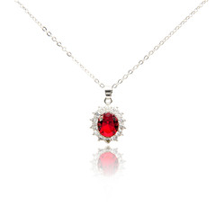 Ruby pendant isolated on white

