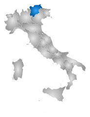 Obraz premium Map - Italy, Trentino-Alto Adige/Südtirol