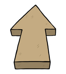 brown arrow / cartoon vector and illustration, hand drawn style, isolated on white background.