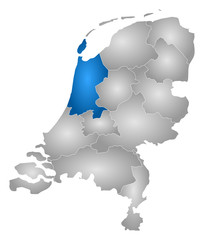 Map - Netherlands, North Holland