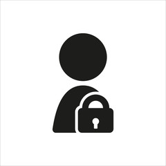 person lock icon in simple black design