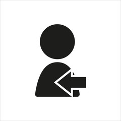 Left Arrow User Icon in simple black design