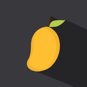 Mango in flat style. Mango vector logo. Mango icon. Isolated
