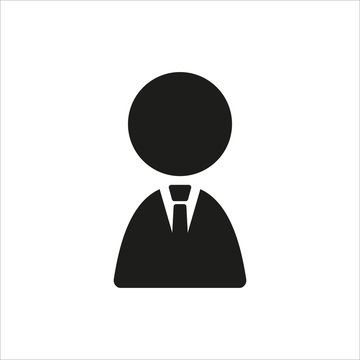 Businessman icon in simple black design