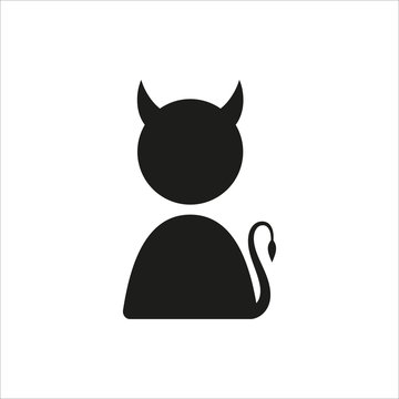 Funny vector icon with devil profile