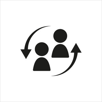 Staff turnover icon in simple black design