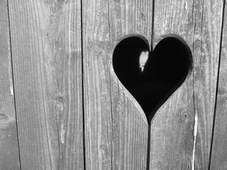 Fototapeta na wymiar The Wooden Door With Heart