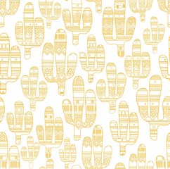 Cactus, seamless background, white, orange. 