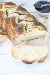 Traditional Jewish long loaf Challah
