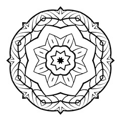 Mandala. Herbal decorative elements. Picture for coloring.