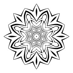 Mandala. Herbal decorative elements. Picture for coloring.