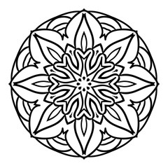 Mandala. Herbal decorative elements. Picture for coloring.