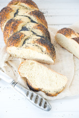 Traditional Jewish long loaf Challah

