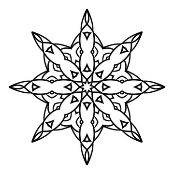 Mandala. Geometric decorative elements. Picture for coloring.