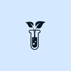 laboratory glass and plant icon