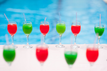 Cocktails by the pool at the hotel