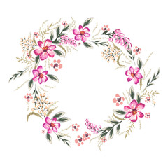 Wreath with hibiskus flowers © mary1983